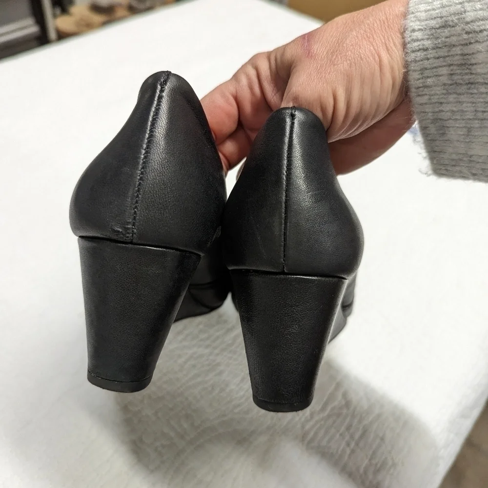 CORSO Como Black Wedge Office Shoes 9
